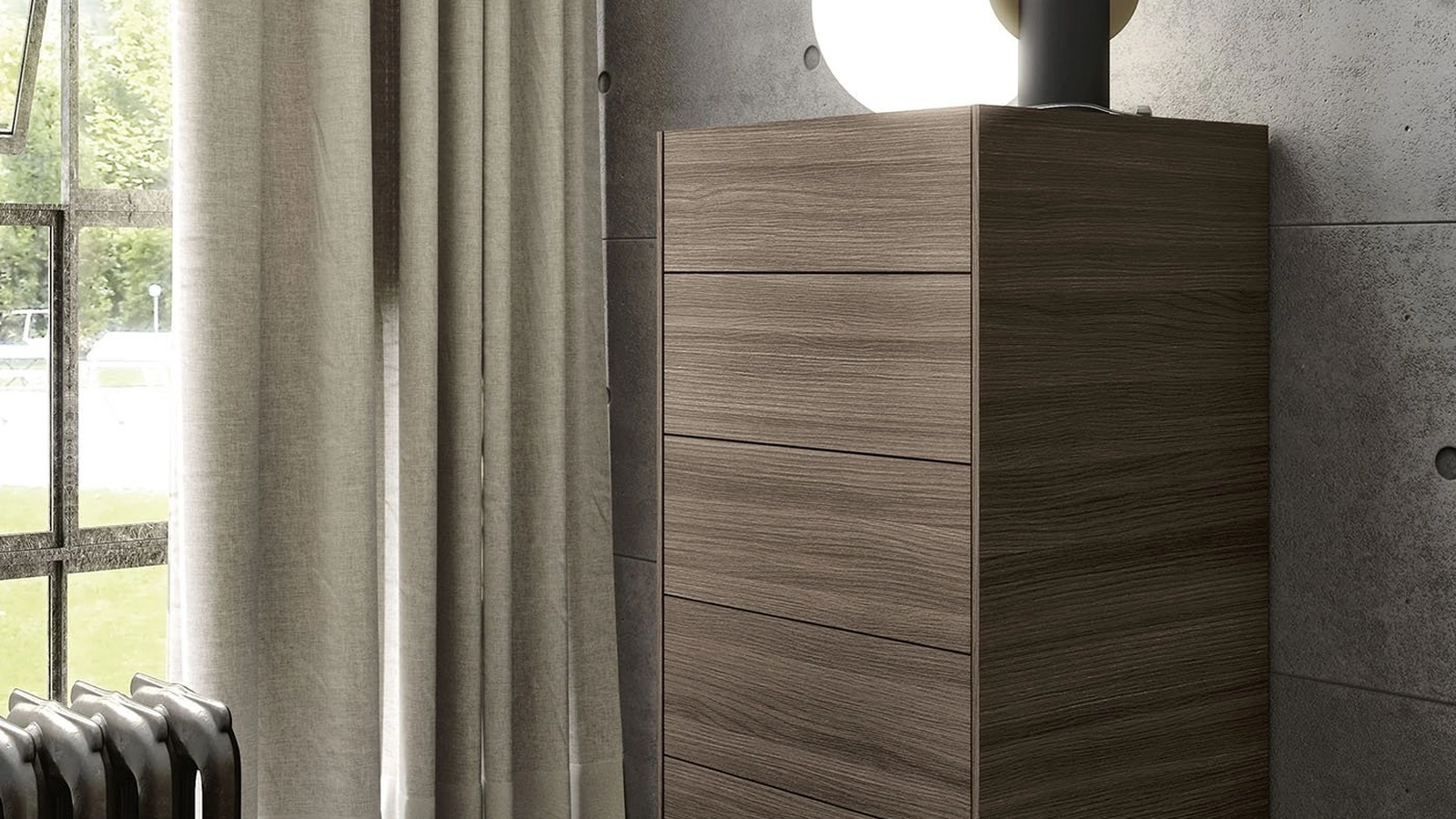 Cassettiera in finitura olmo dark Spalla 10 Basic di S75