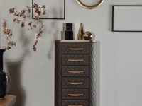 Cassettiera Tiffany con frontale rivestito in pelle di Tonin Casa