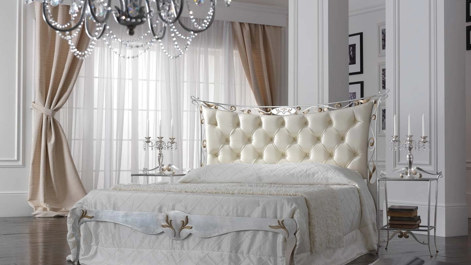 Letto Agata con testiera imbottita e trapuntata di Florentiabed