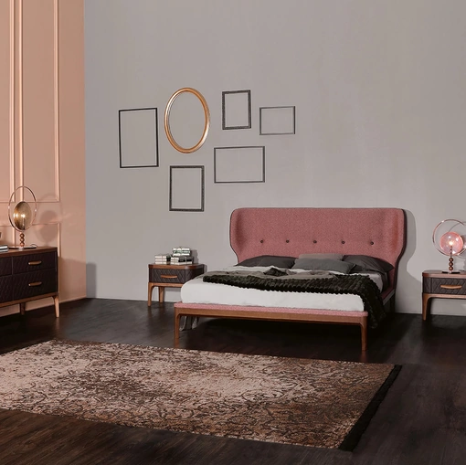 Letto in tessuto con testiera Ambra di Tonin Casa