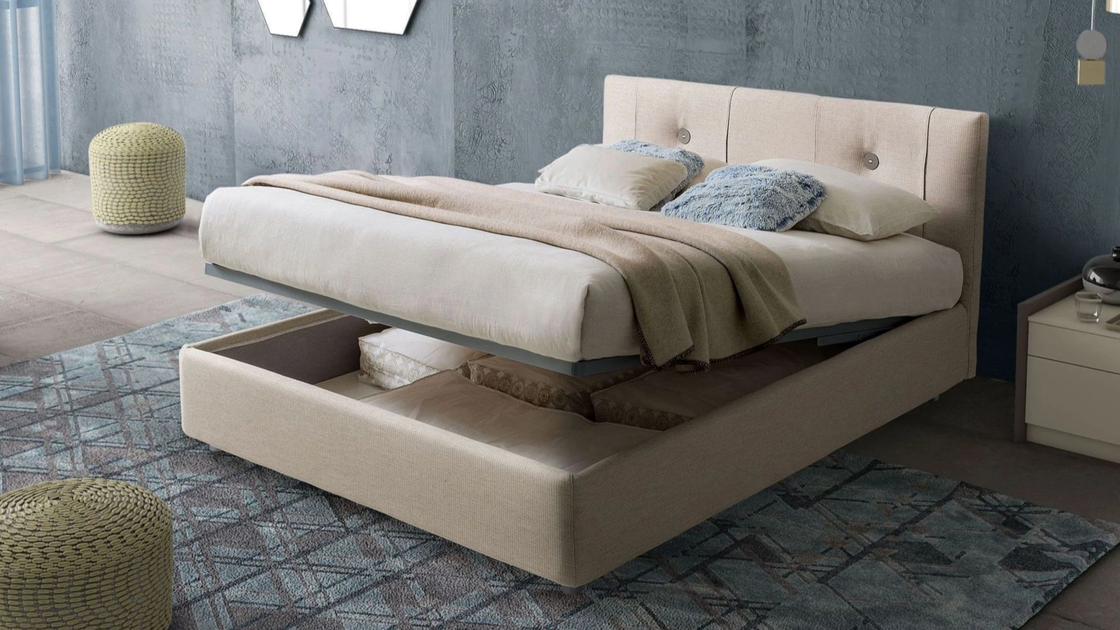 Letto matrimoniale con box contenitore Arturo di Spagnol Mobili