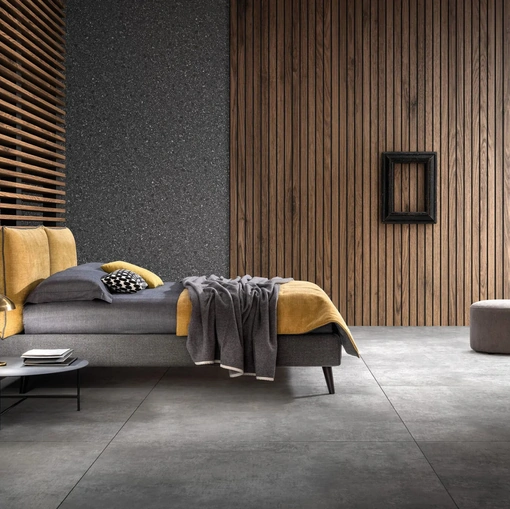 Letto in tessuto con testiera regolabile Arty di Bside