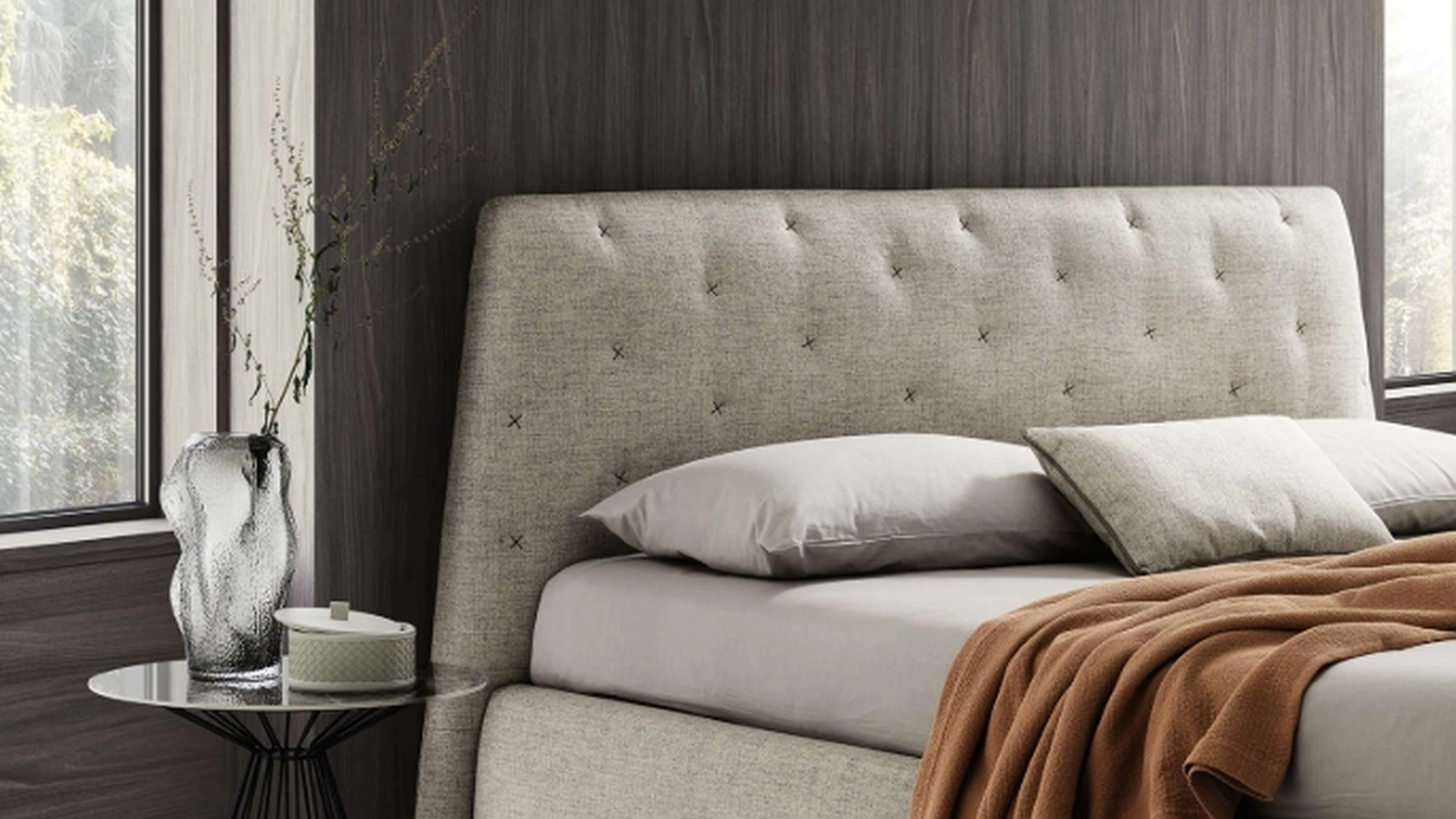 Letto matrimoniale con testiera Atrium di Le Comfort