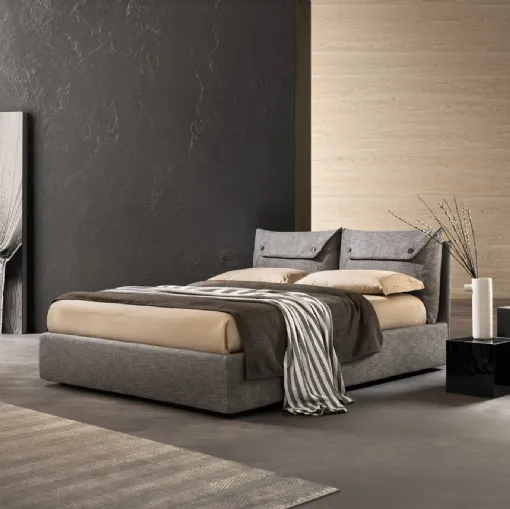 Letto in tessuto imbottito con testiera Case di Bside