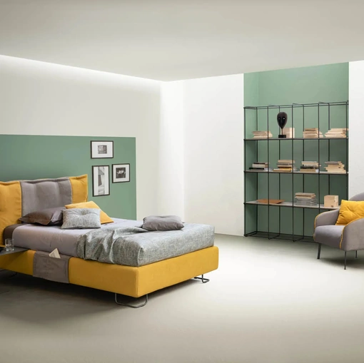 Letto in tessuto con testiera ad una piazza e mezza Dress di Bside