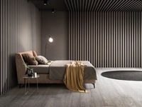 Letto matrimoniale in tessuto con testiera Hug di Bside