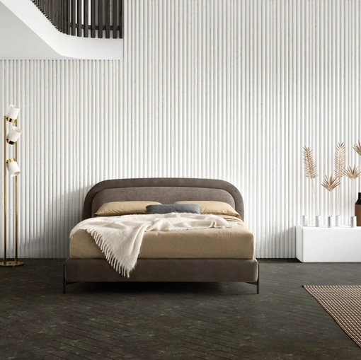 Letto matrimoniale con testiera dai bordi stondati Lap di Bside