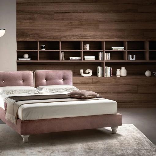 Letto in tessuto imbottito con testiera relax regolabile Nice di Bside