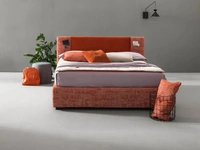 Letto matrimoniale in tessuto con testiera Rift di Bside