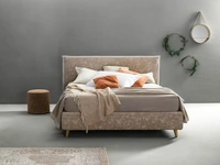 Letto matrimoniale in tessuto con testiera Truss di Bside