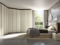 Letto in pelle imbottito con testiera trapuntata Cross Max di S75