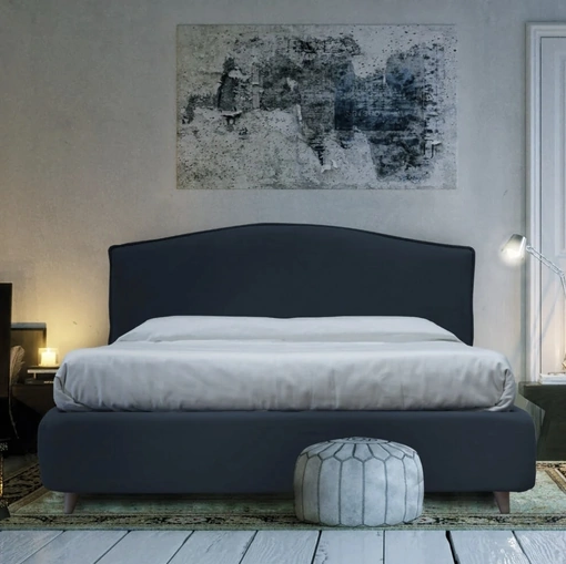 Letto in tessuto con testiera sagomata Volterra di Florentiabed