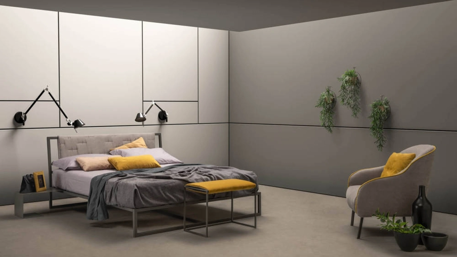 Letto matrimoniale con testiera Frame di Bside