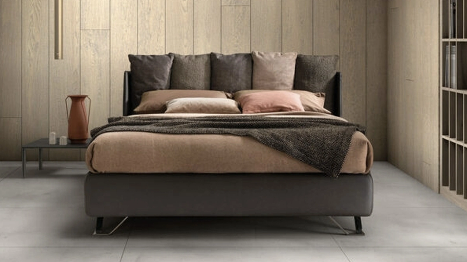 Letto Fun in tessuto con cuscini in mollapiuma di Bside