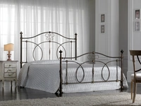 Letto matrimoniale in ferro battuto finitura Nero e Oro Giada di Florentiabed