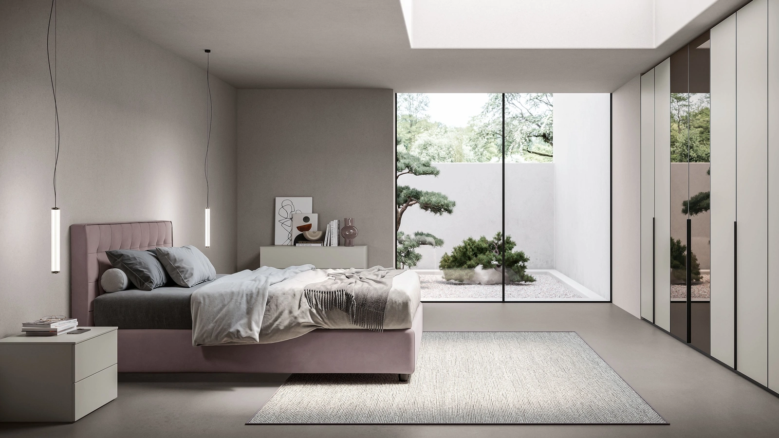 Letto in tessuto con testiera trapuntata Grace di Spagnol Mobili