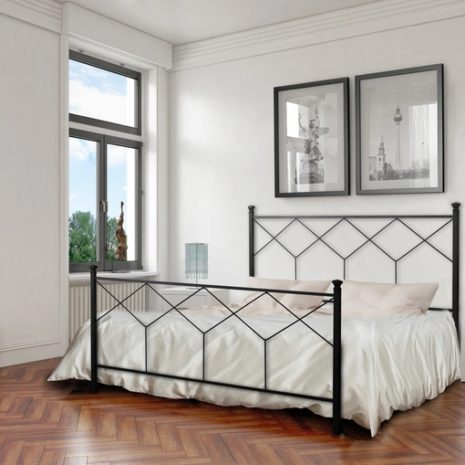 Letto Intreccio in ferro battuto con testiera e pediera di Florentiabed