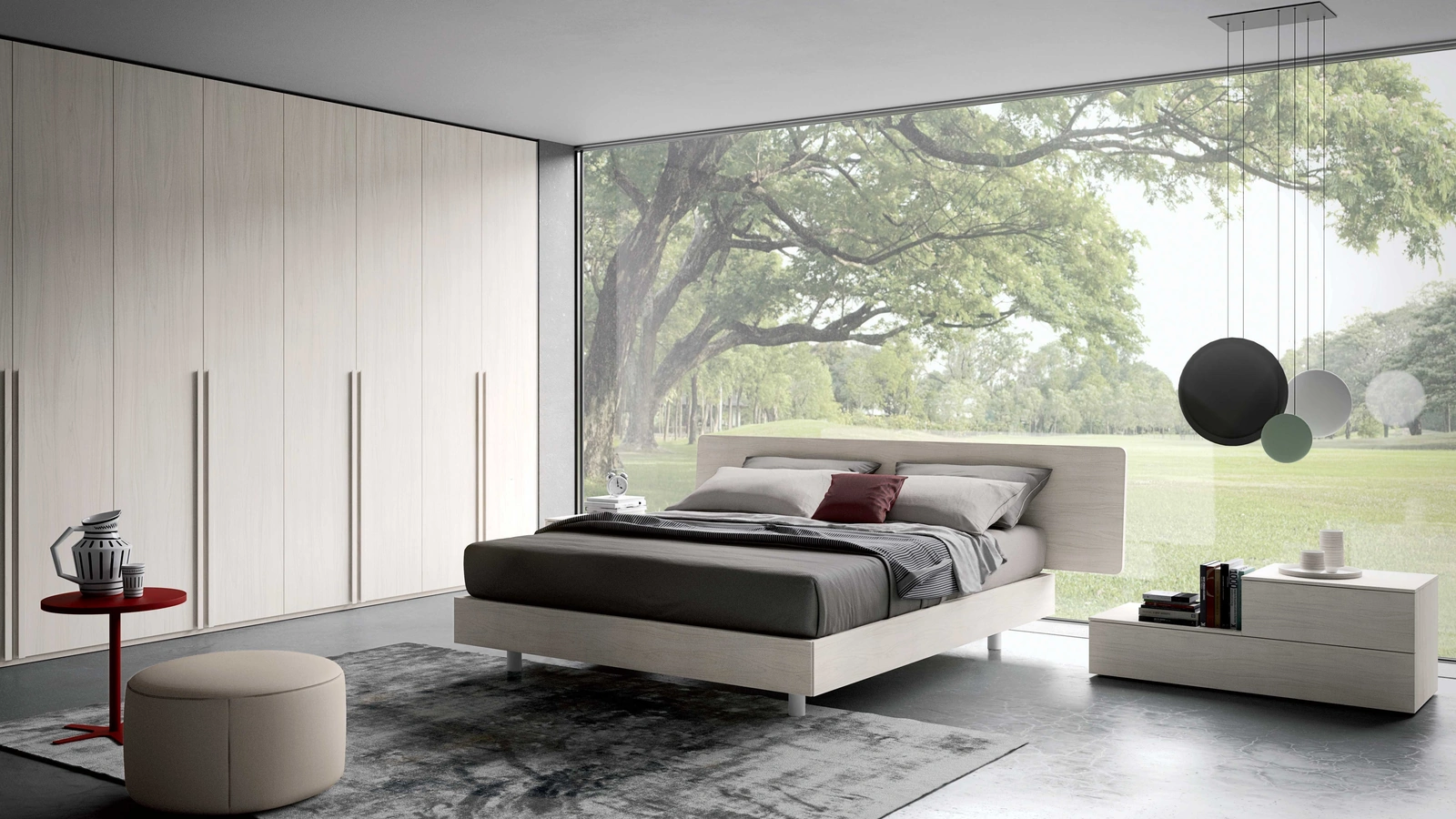 Letto matrimoniale con testiera dagli angoli arrotondati Jerry di Spagnol Mobili