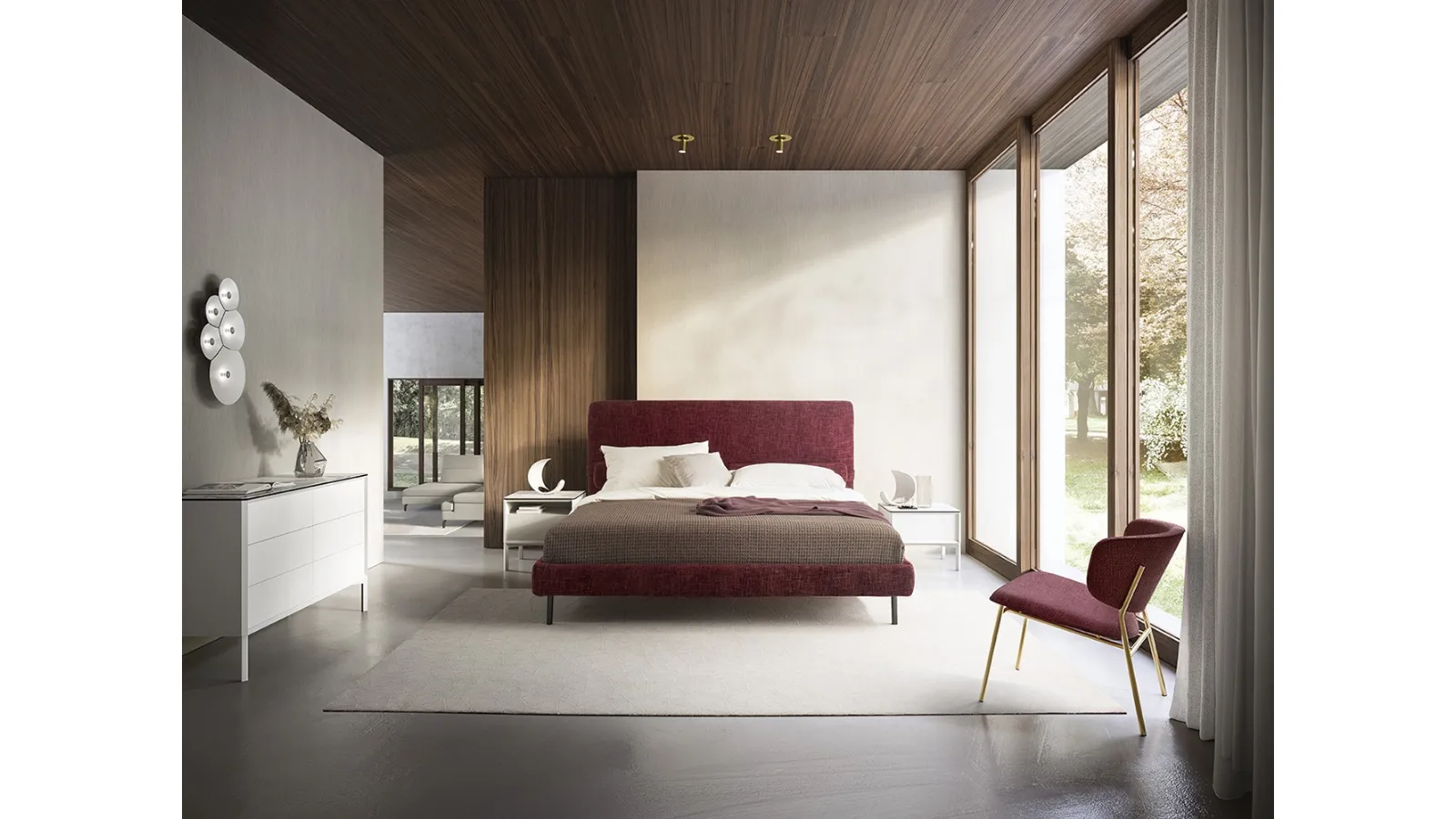 Letto con testiera Mies di Calligaris