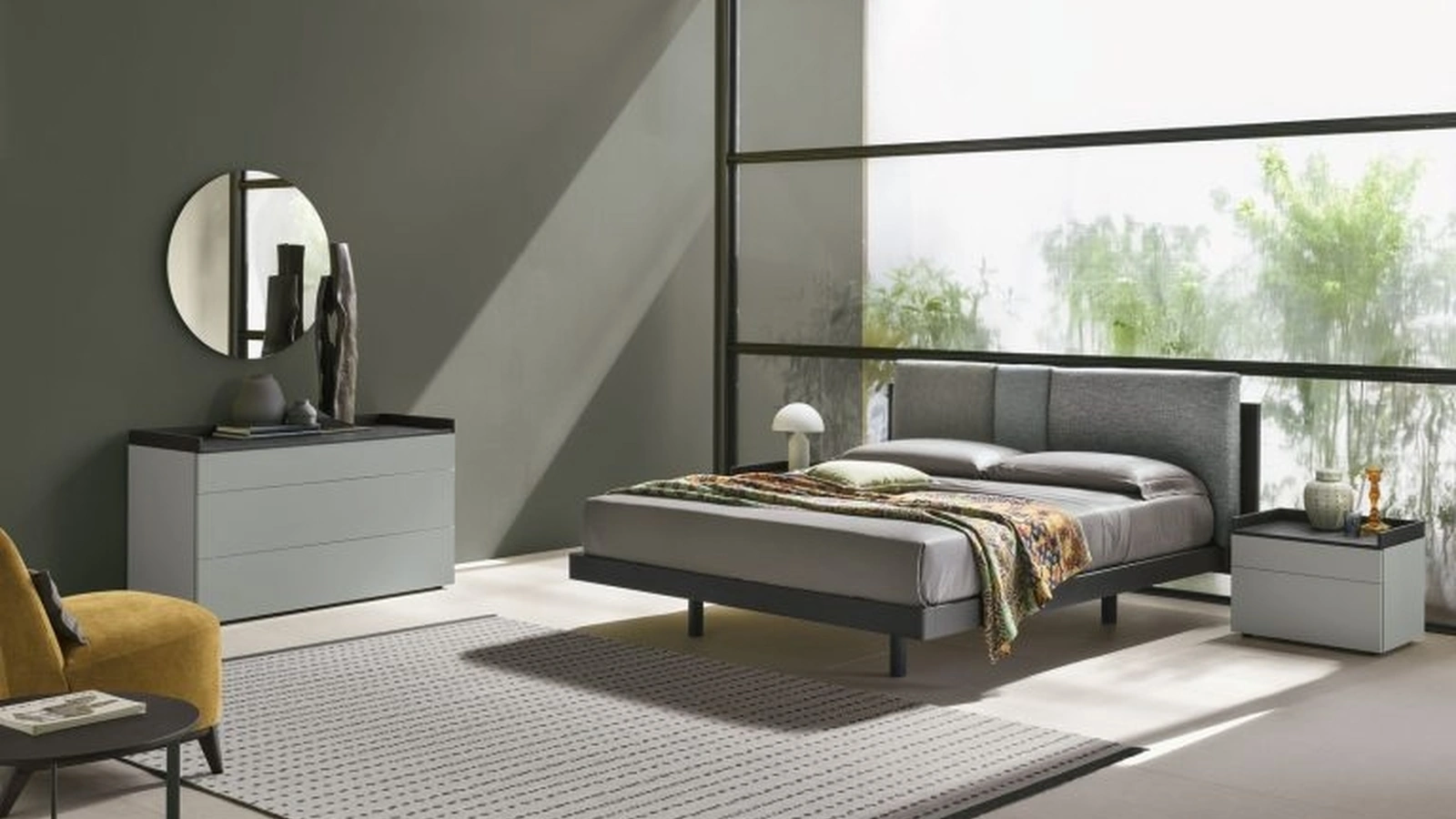 Letto con testiera imbottita Nikki di Tomasella