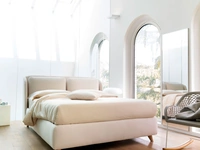 Letto in tessuto con testiera Hello di Noctis