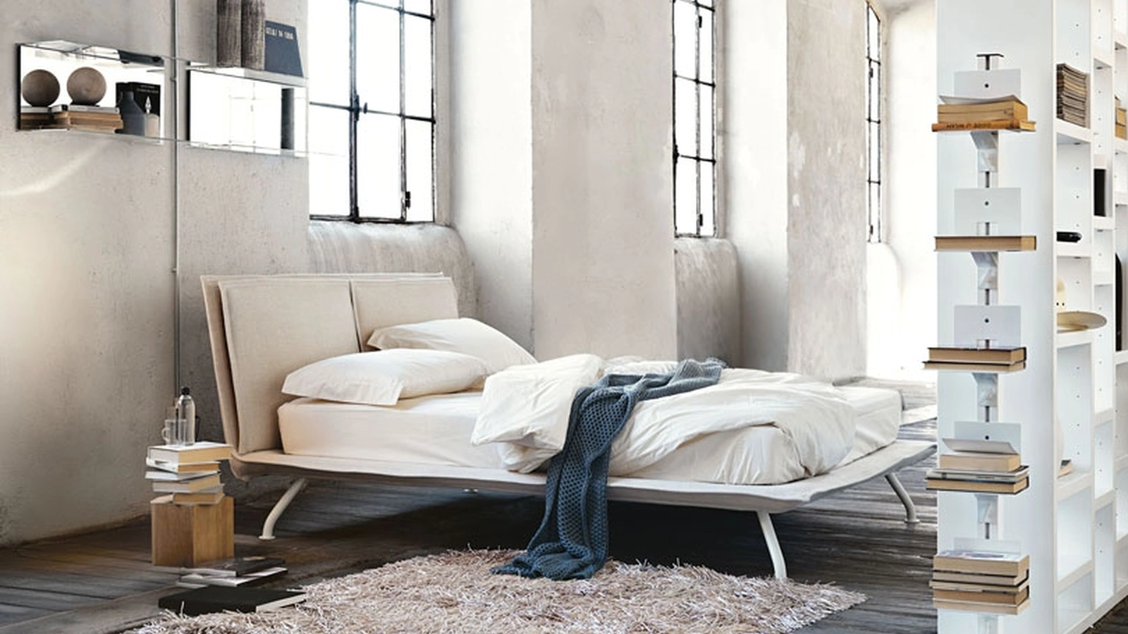 Letto moderno con testiera imbottita Kenny di Noctis