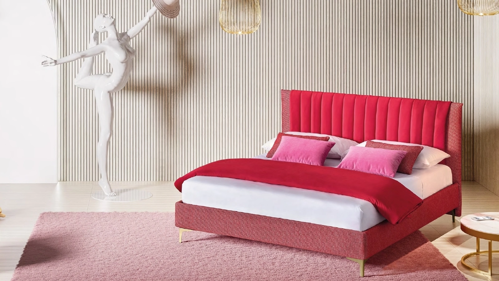Letto in tessuto con testiera trapuntata Phlox di Le Comfort