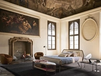 Letto matrimoniale Trama in legno e paglia di Vienna di Pianca