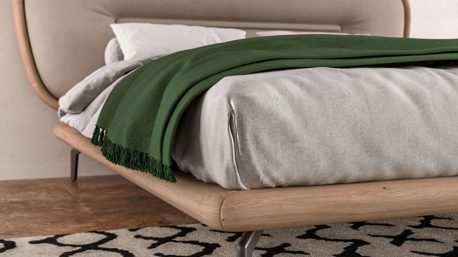 Letto in pelle Romance di Ozzio