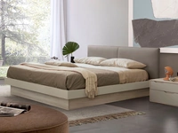 Letto con testiera in ecopelle imbottita Double di S75