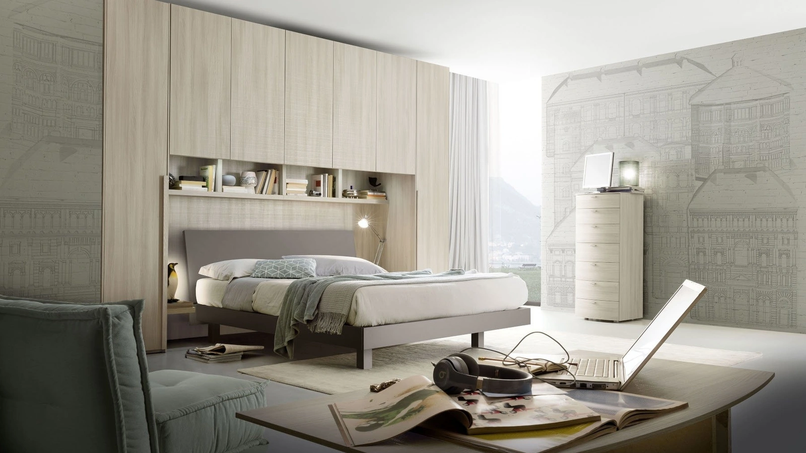 Letto con testiera Thaiti S75