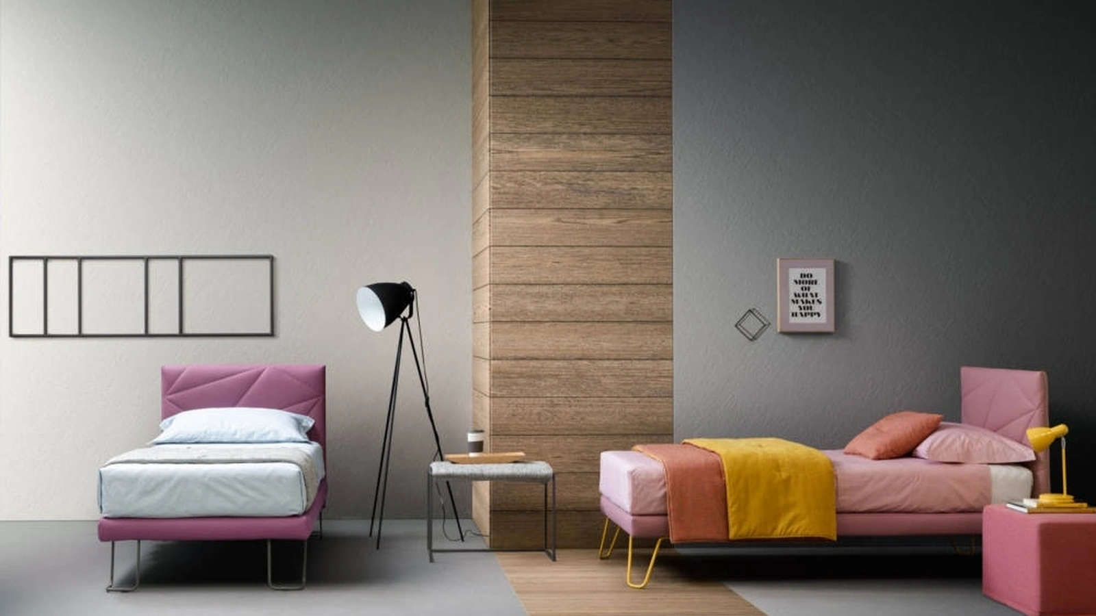 Letto singolo in tessuto con testiera trapuntata Break di Bside