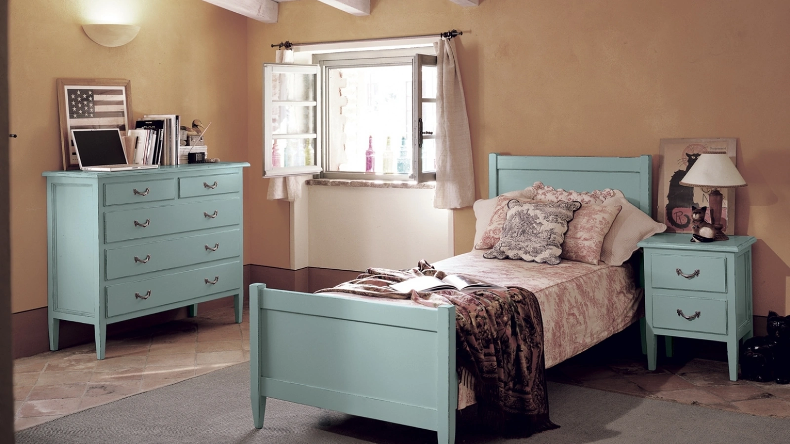 Letto singolo in legno laccato Caruso di Tonin Casa