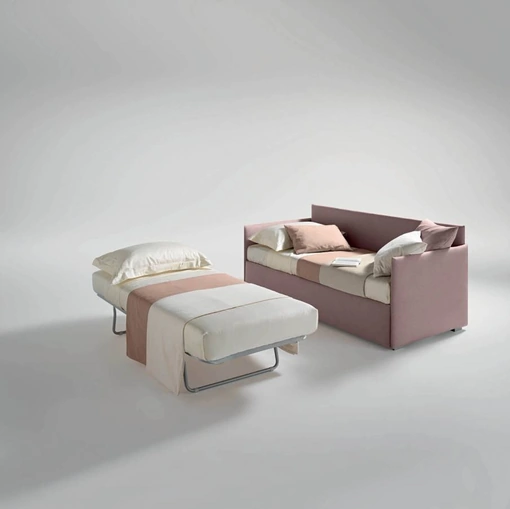 Twice Divano in tessuto imbottito con letto estraibile di Bside