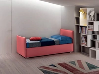 Letto singolo in tessuto con testiera e pediera Twice Dormeuse di Bside