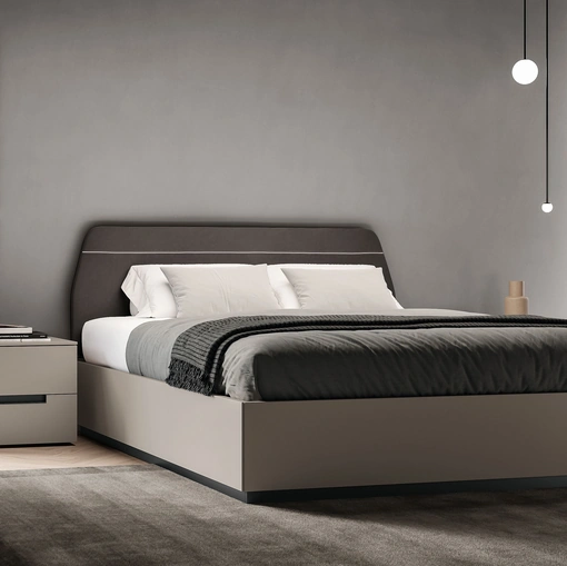 Letto Soft con testiera imbottita di Spagnol Mobili
