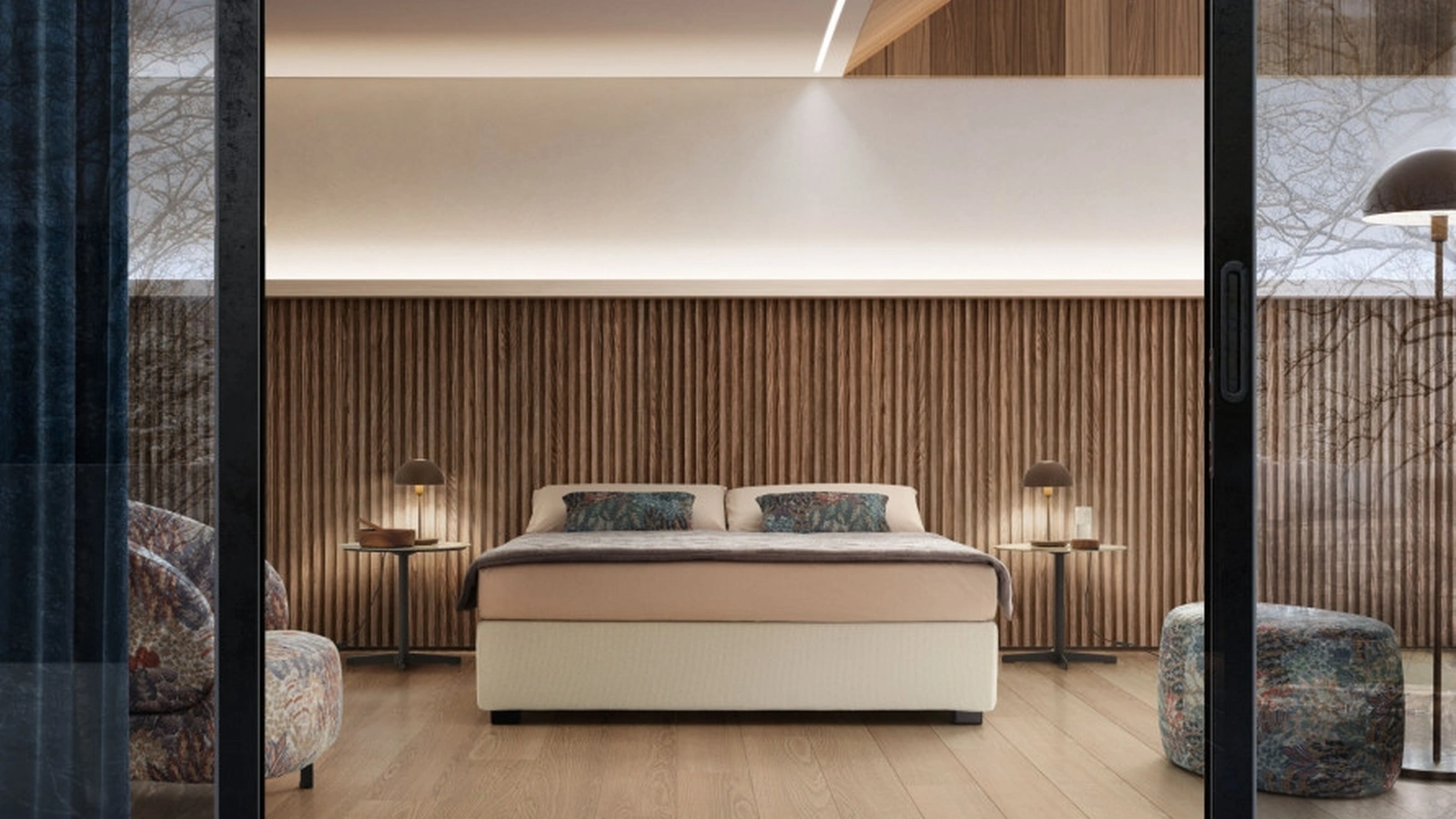 Letto moderno in tessuto Sommier di Le Comfort