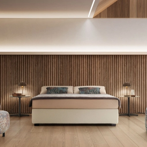 Letto moderno in tessuto Sommier di Le Comfort