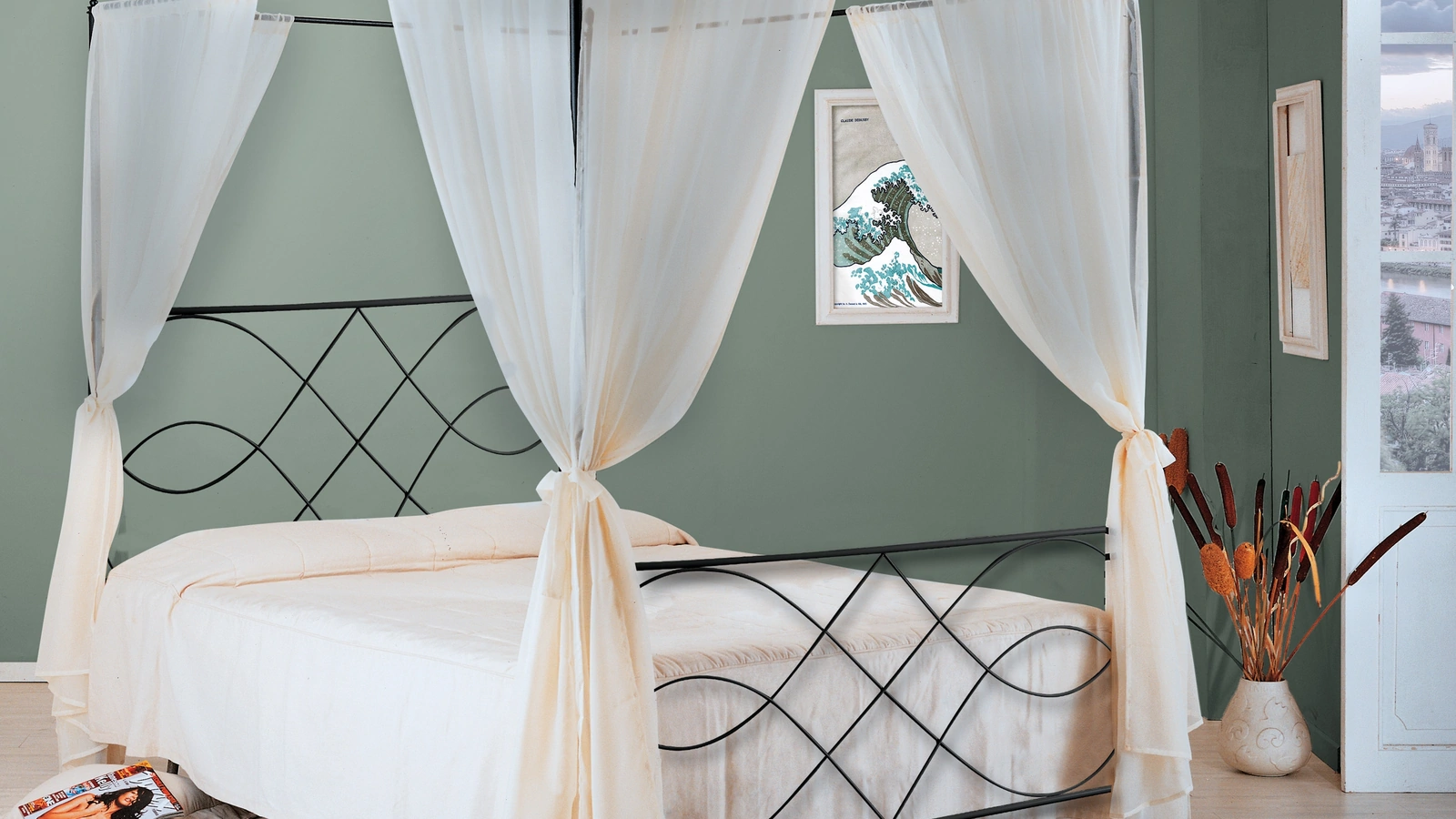 Letto Sospiro in ferro battuto con baldacchino di Florentiabed