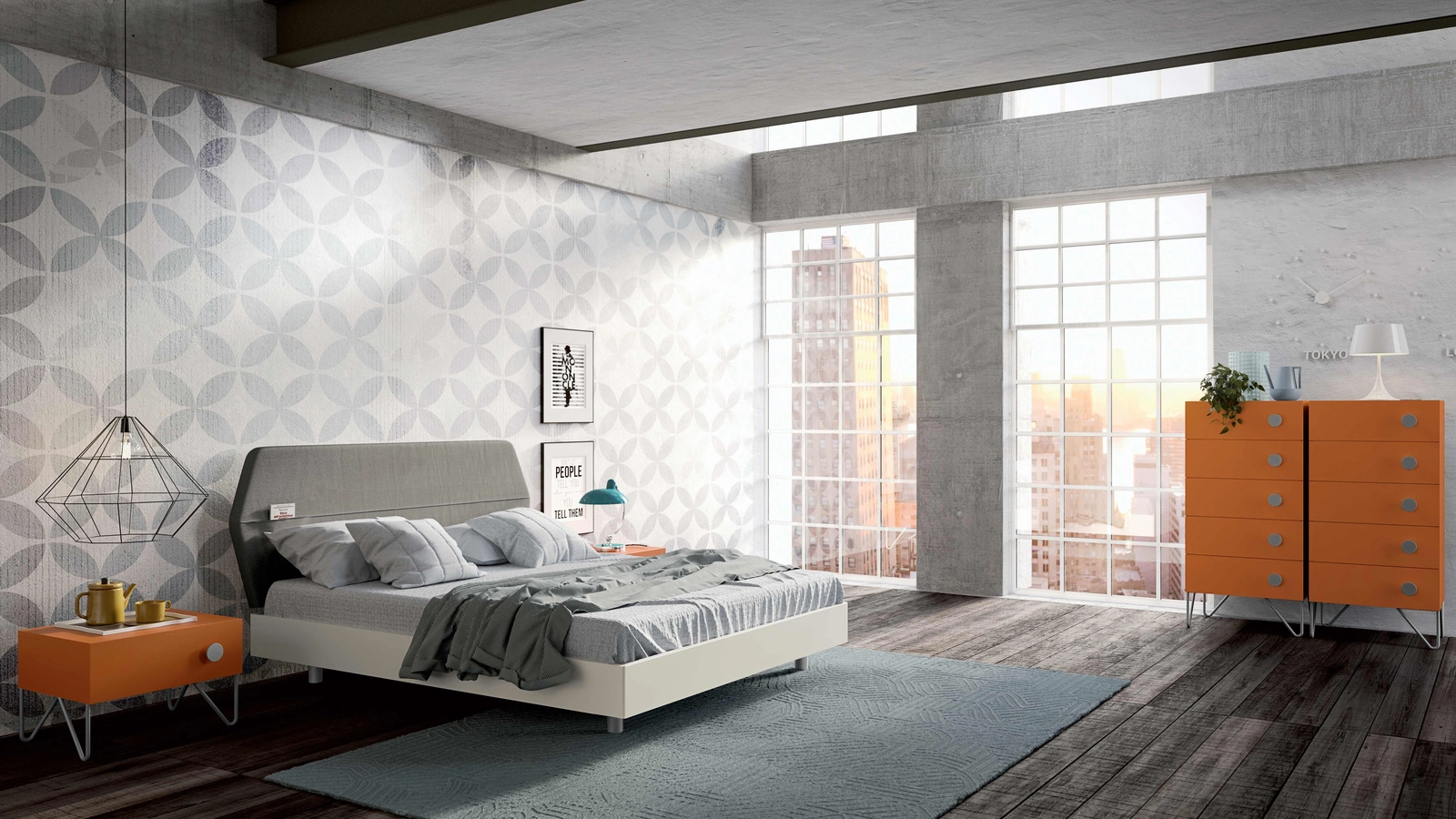 Letto con testiera Ego di Spagnol Mobili