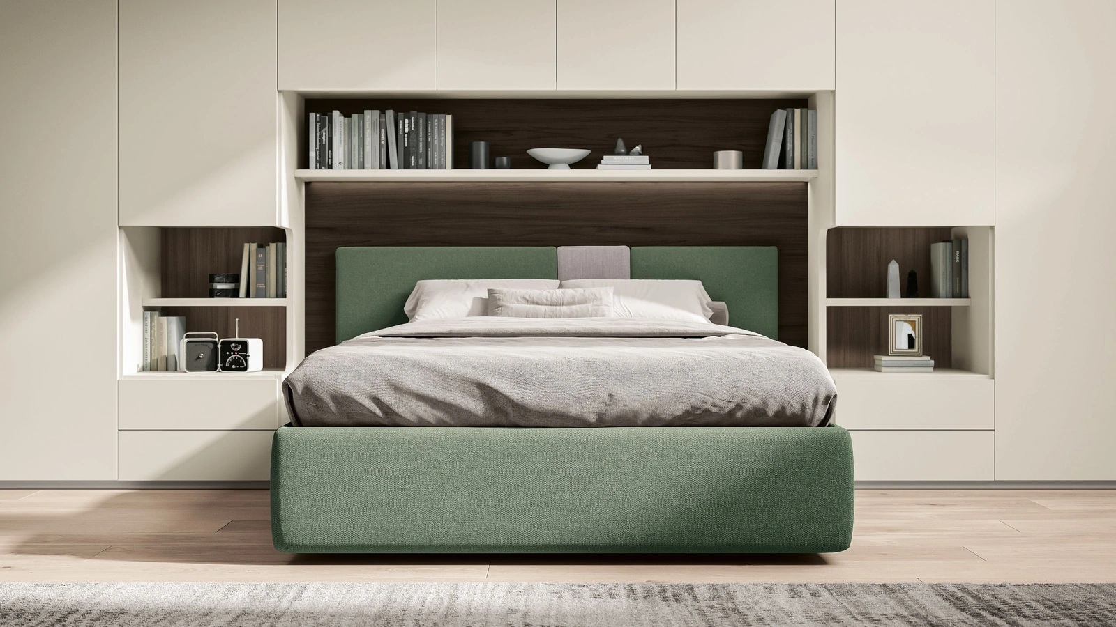 Letto matrimoniale in tessuto Pentagramma di Spagnol Mobili