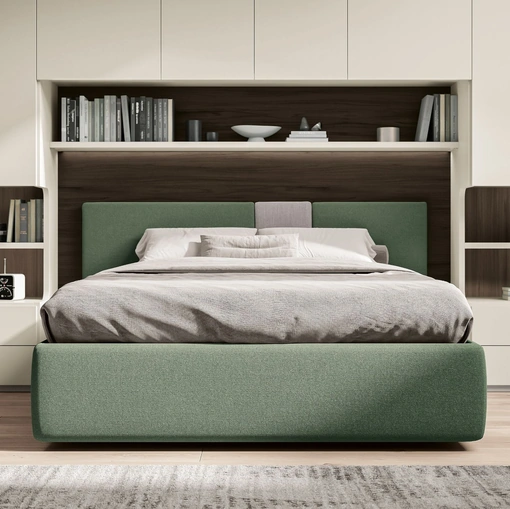 Letto matrimoniale in tessuto Pentagramma di Spagnol Mobili