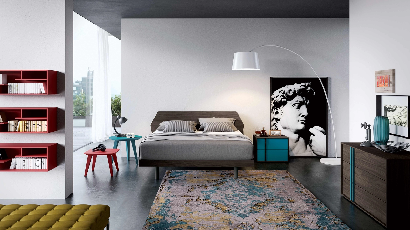 Letto con testiera Prisma di Spagnol Mobili