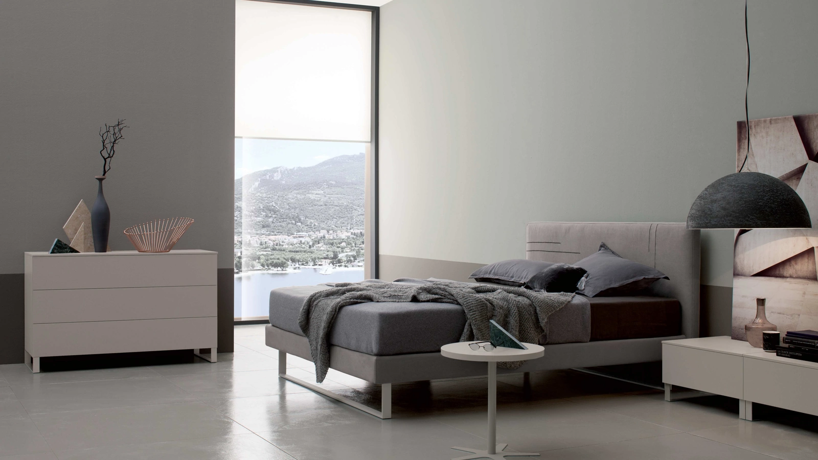 Letto in Nabuk Roger di Spagnol Mobili