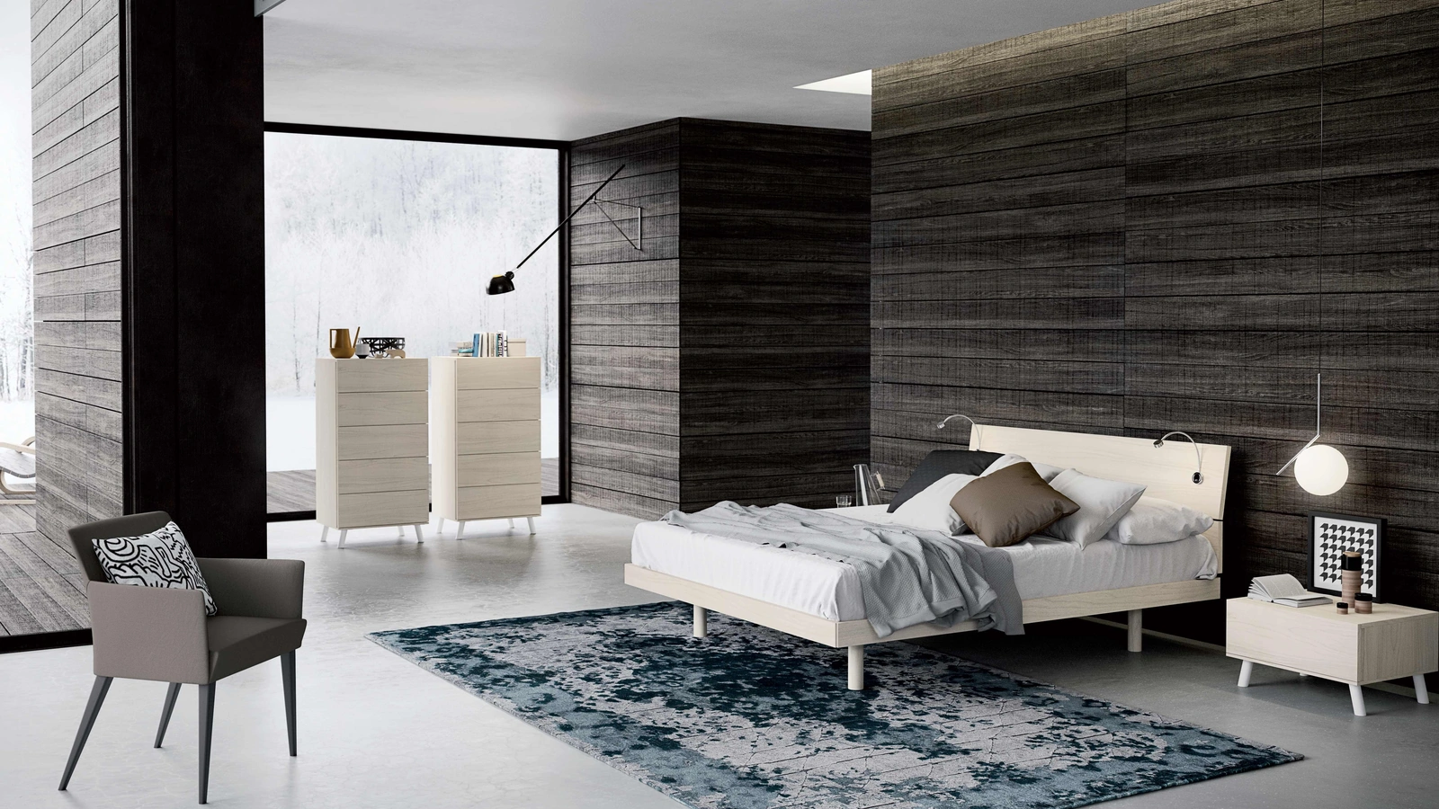 Letto con testiera Tender di Spagnol Mobili