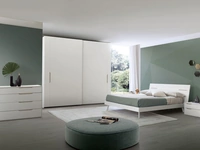 Letto finitura bianco opaco con testiera Time Led di S75