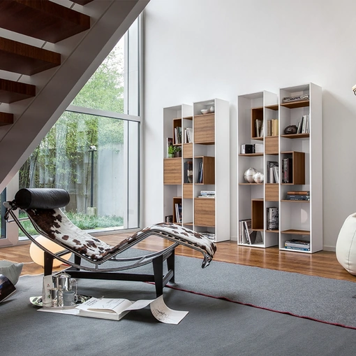 Libreria componibile in legno naturale e laccato Bianco opaco Abaco di Tonin Casa