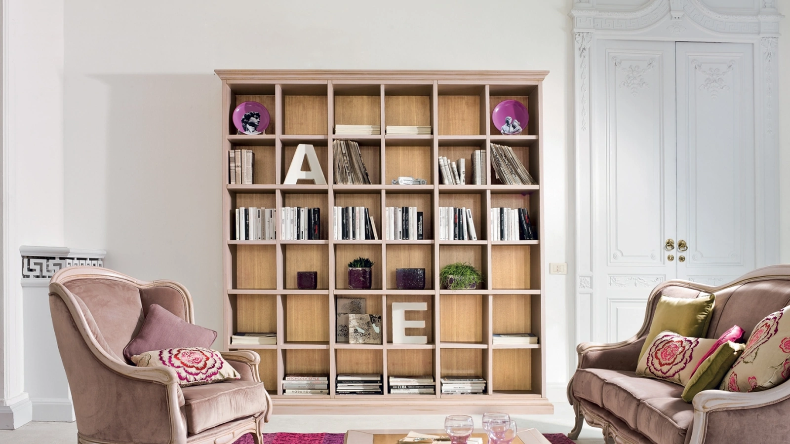 Libreria a muro in legno laccato Alexander di Tonin Casa