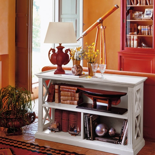 Libreria a muro in legno laccato Bianco opaco Alina di Tonin Casa