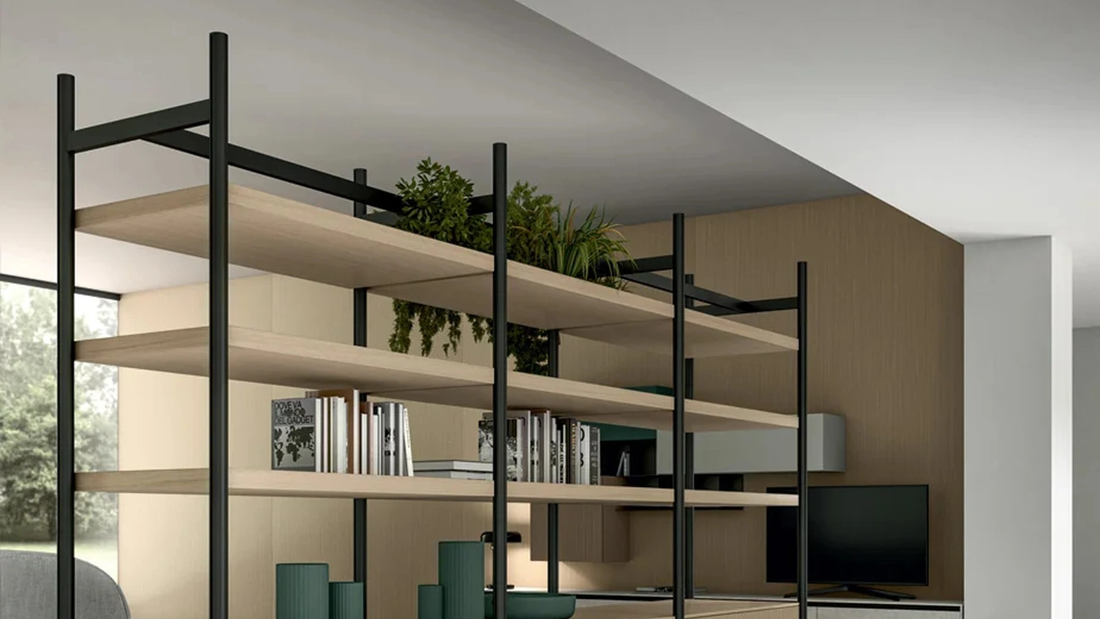 Libreria divisoria Living Glass di Arredo3